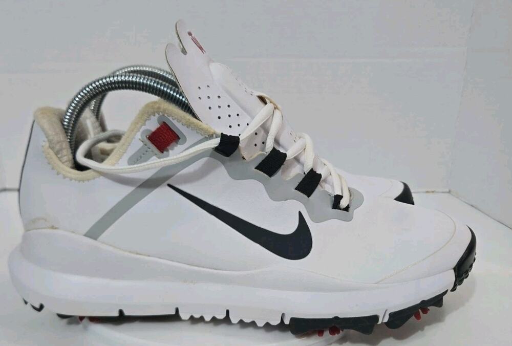 Nike TW13 Tiger Woods Golf Shoes 2013 Mens Size 9 White Spiked (532622-100)